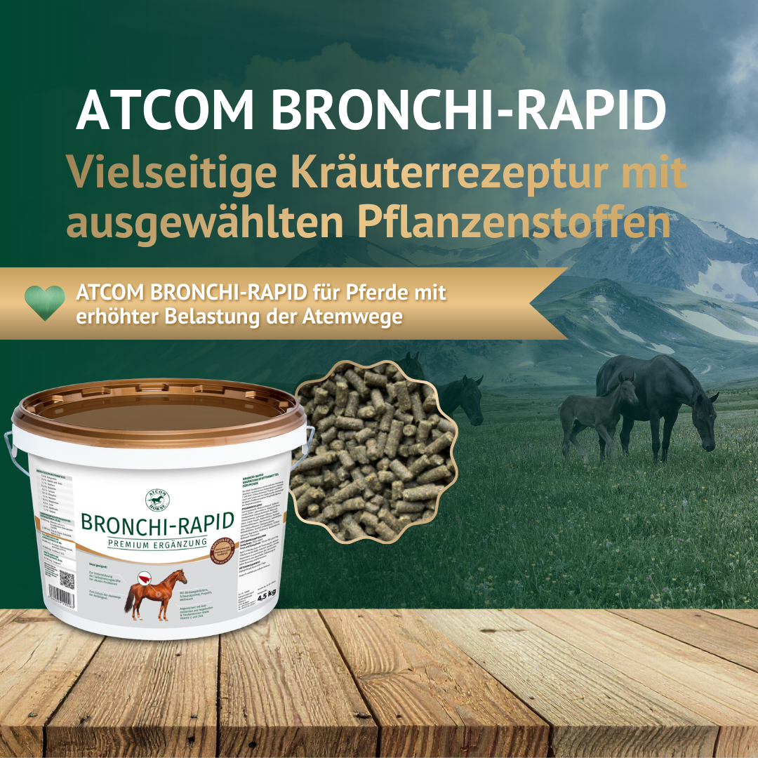 ATCOM Bronchi-Rapid Kräuterergänzung für Pferde zur Unterstützung der Atemwege mit ausgewählten Pflanzenstoffen