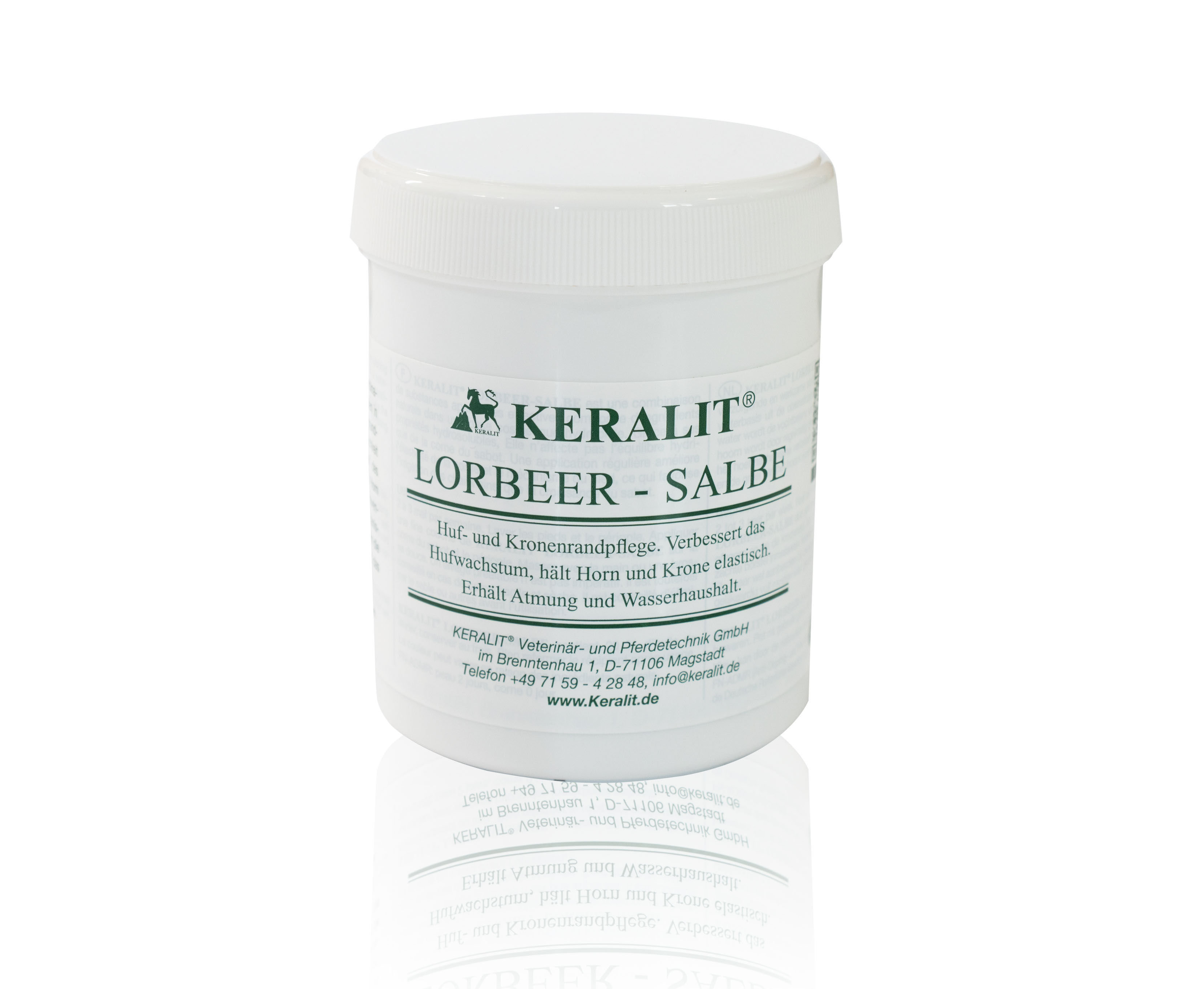 KERALIT Lorbeer-Salbe KERALIT Lorbeer-Salbe in einem weißen Behälter, zur Haut- und Kronenpflege.