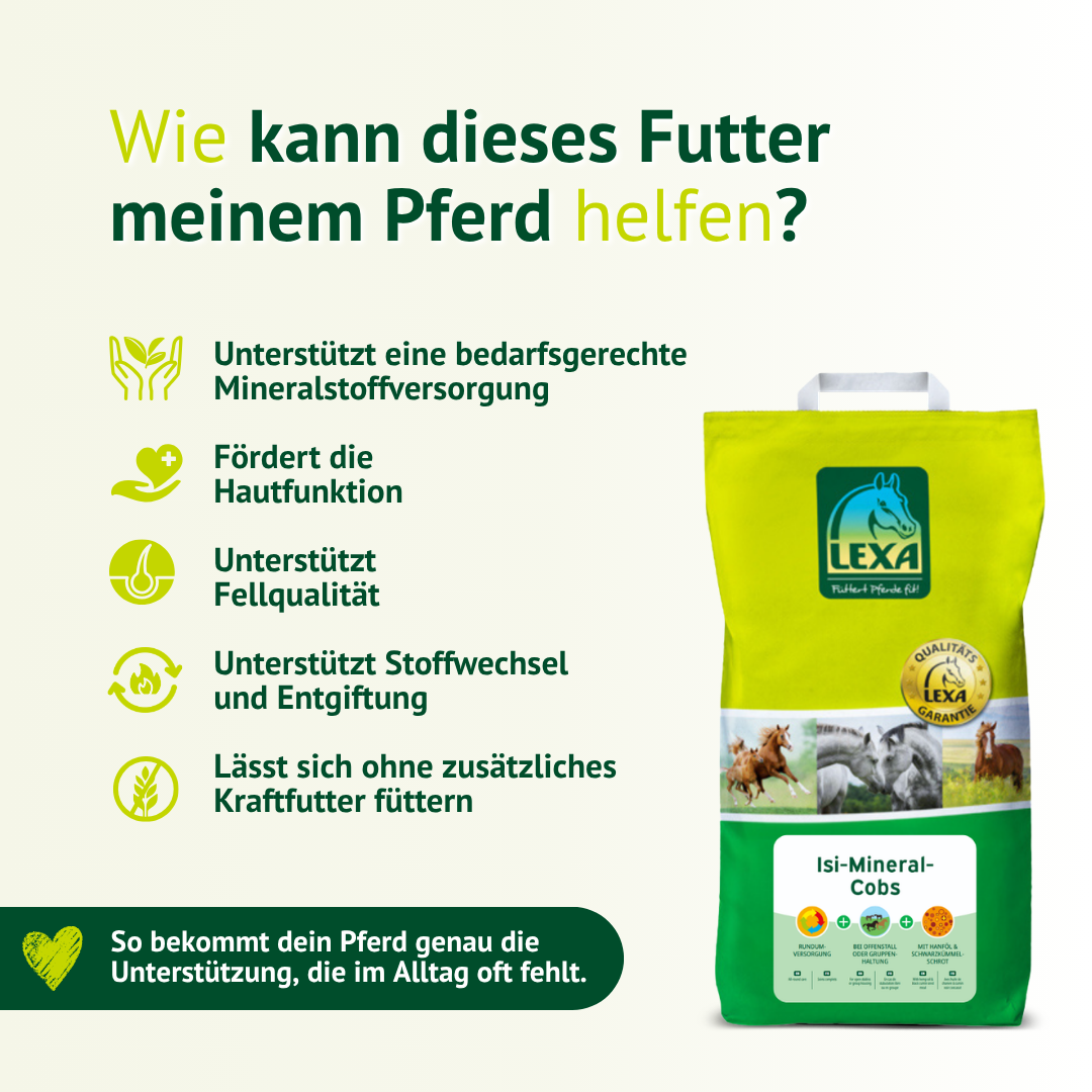 Vorteile der LEXA Isi-Mineral-Cobs für Haut, Fell und Stoffwechsel