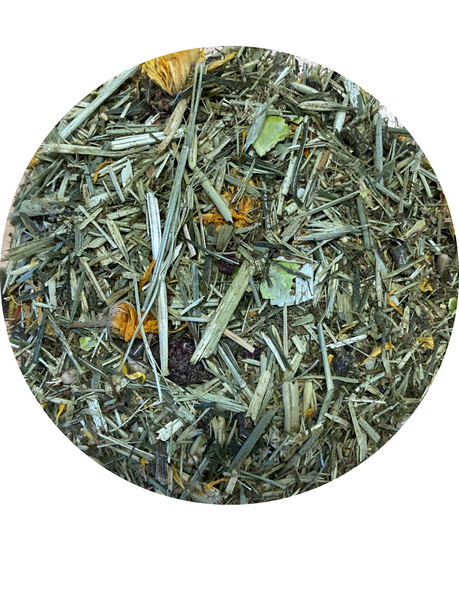 Fibre-Basic Leinextraktionsschrot, Grünhafer, Grünmehl, Leinexpellerfeinmehl, Erbsenflocken, Leinöl, Biertreber, Sojaextraktionsschrot (QS-Sojaplus), Sonnenblumenkerne, Bierhefe, Karottenwürfel, rote Beete, Ringelblumen, Hagebutten