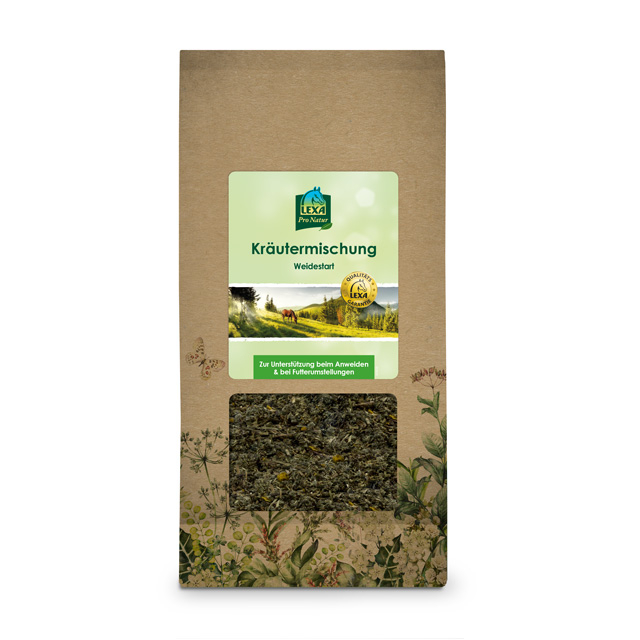 Kräutermischung von LEXA Kräutermischung von LEXA in einer braunen Verpackung mit grüner Beschriftung.
